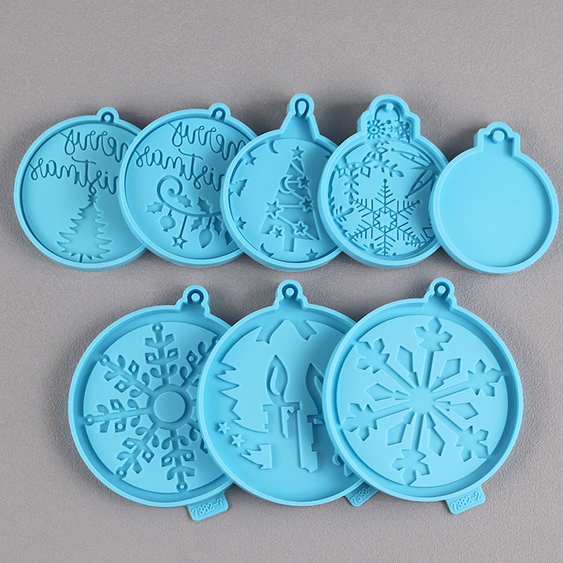 22Pcs Creative Round Decoration Resin Molds, Christmas Ornament Resin Molds