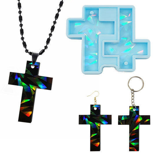 Laser Cross Necklace Earring Mold Faith Cross jewelry Mold