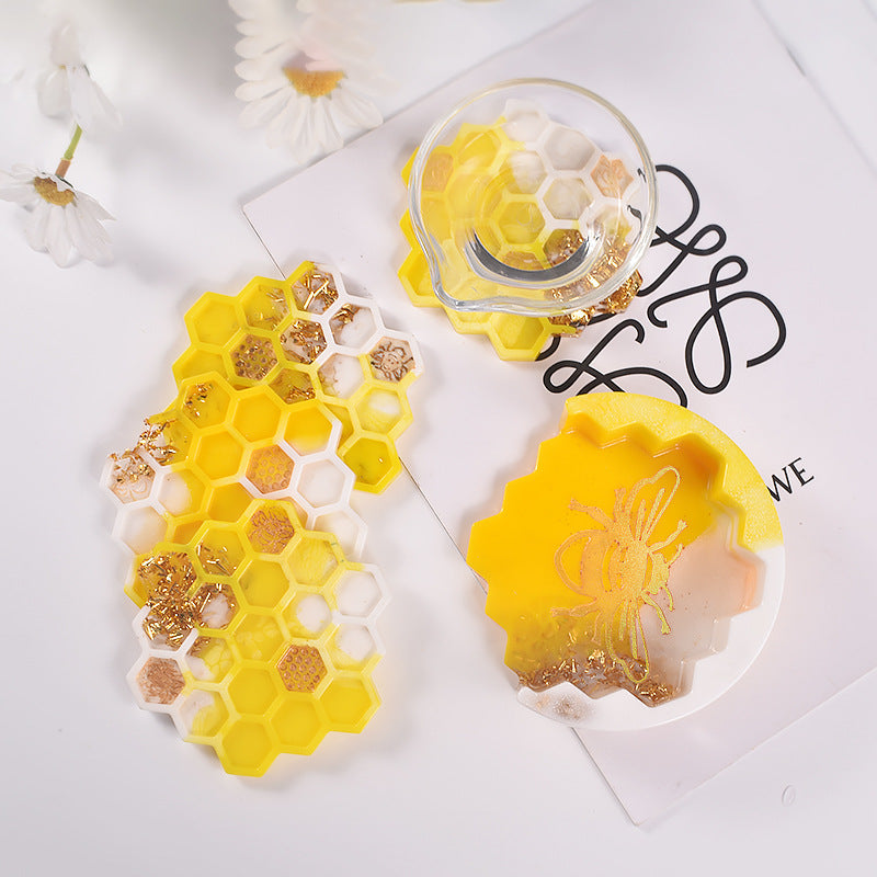 Honeycomb Coaster Resin Molds Set