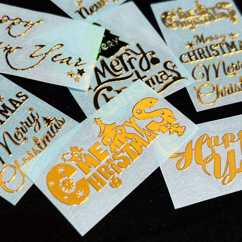 4pcs Christmas New Year Wishes Foil Stickers