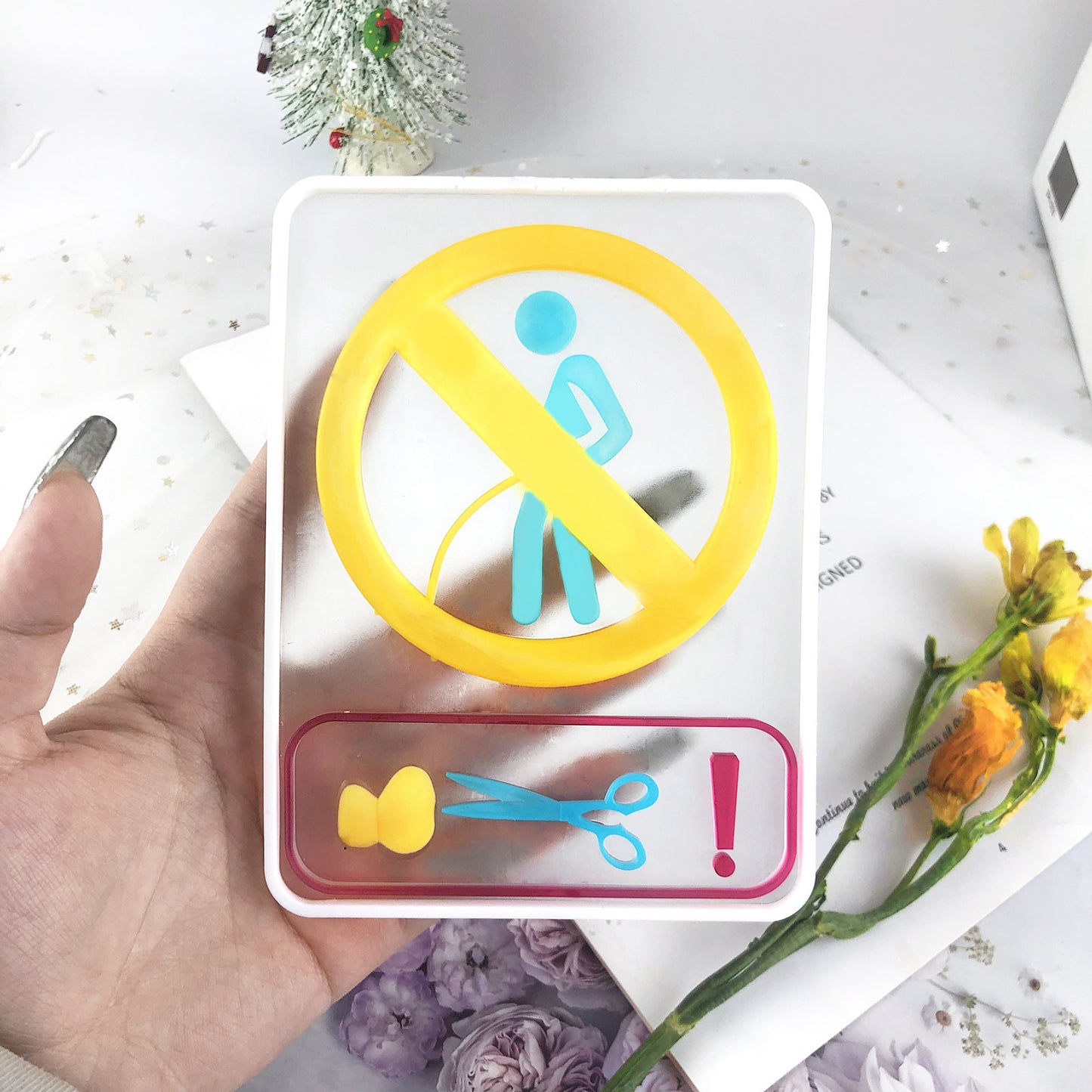 No Peeing Sign Resin Mold