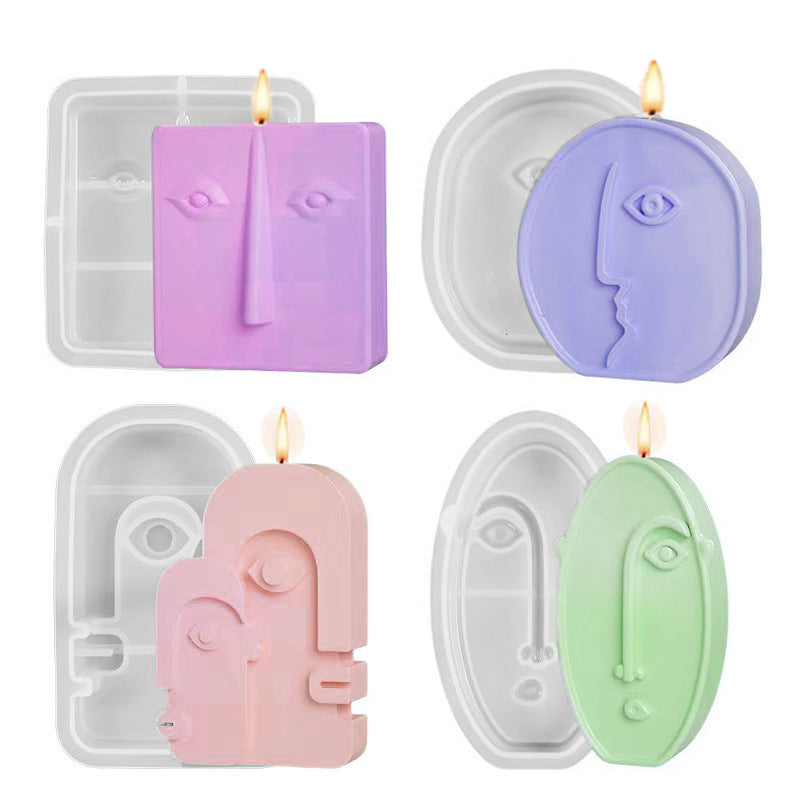 Abstract Human Face Ornament Resin Mold