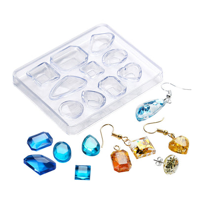 Rolin Roly 2Pcs Geometric Resin Molds Crystal Silicone Mold Gem Stone  Casting Jewelry Mould Reusable Irregular Epoxy Moulds DIY Craft Making  Pendant