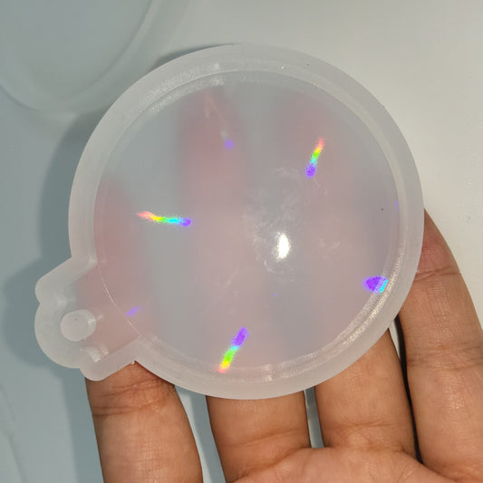 Holographic Laser Coaster Silicone Mold Christmas Tree Ornament Hanging