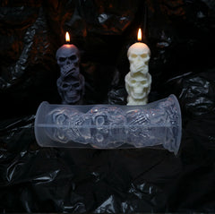 3 Skeleton Candle Halloween Ornaments Mold（with 10 x 20mm wax wicks）