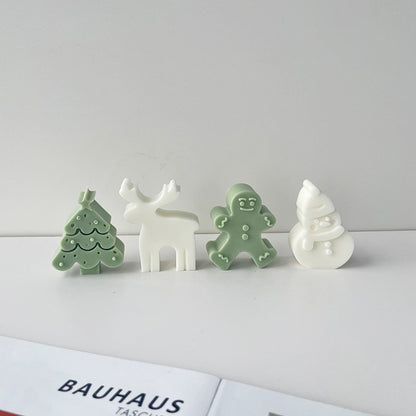 4pcs Christmas Decorations Gingerbread Man Snowman Christmas Tree Moose Molds