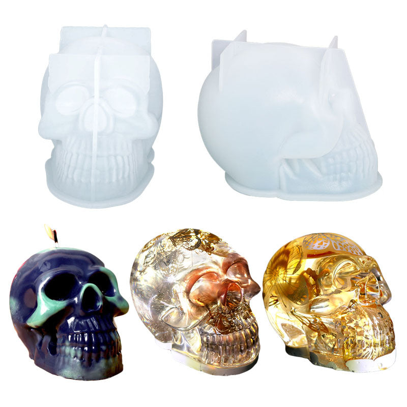 3d Skull Resin Silicone Mold Flexible Clear Silicone Skull - Temu
