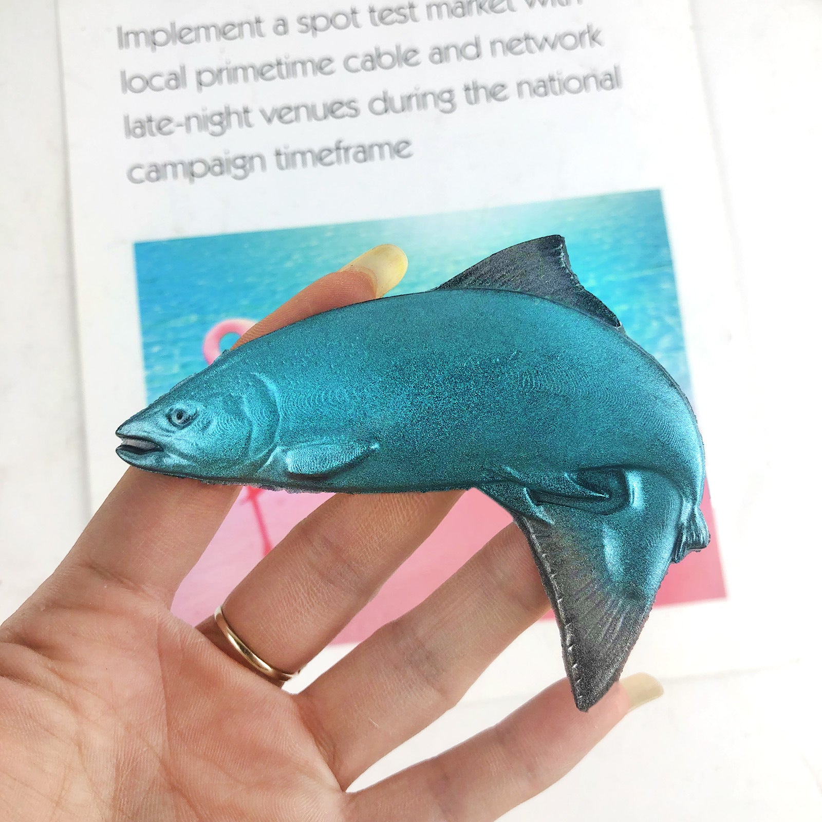 Shark Salmon Backpack Keychain Accessory Resin Mold