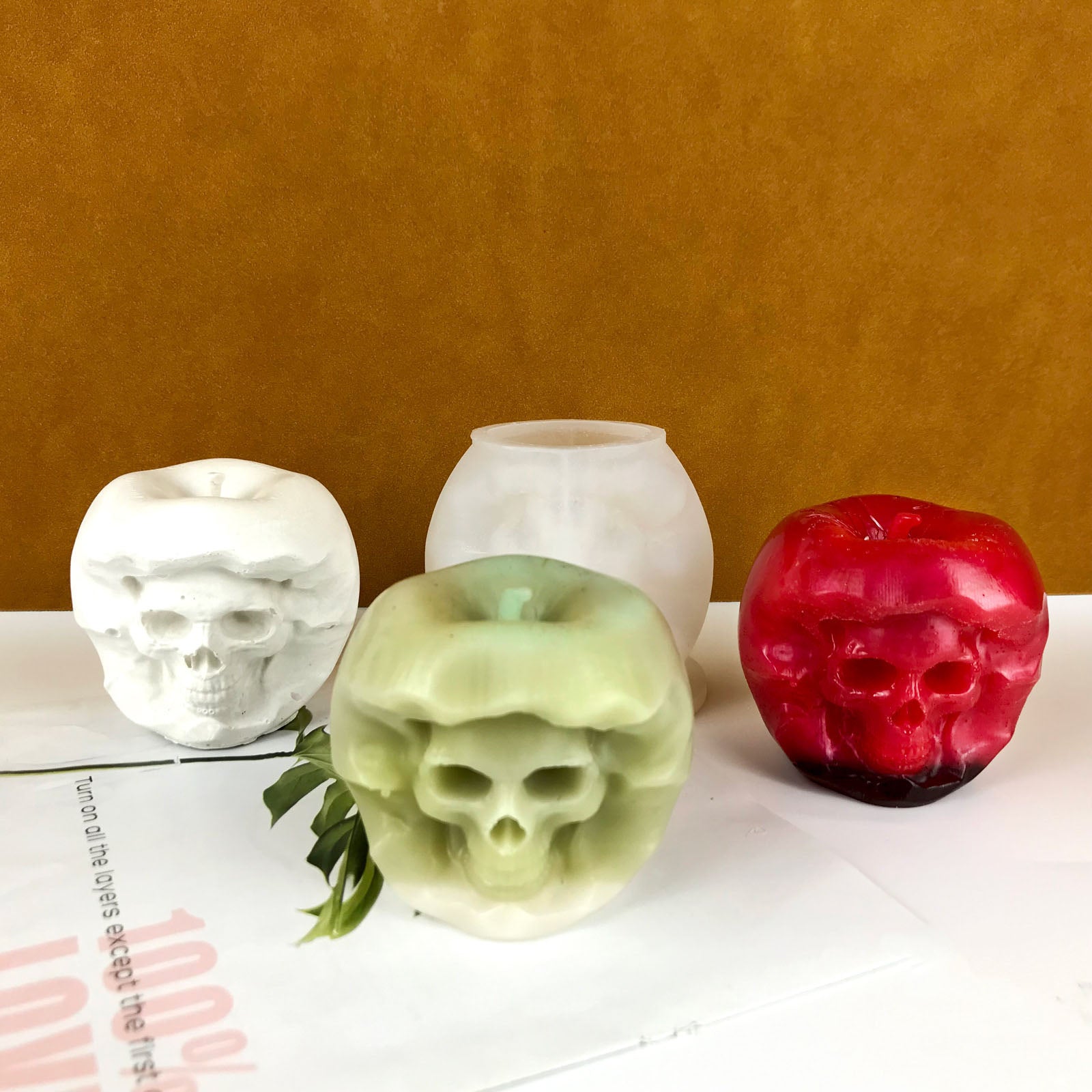 Apple Shape Skull Ornament Resin Mold