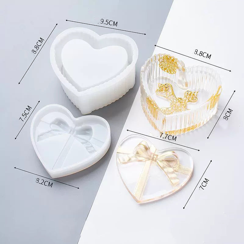 Bow Storage Box Round Oval Heart Square Resin Mold