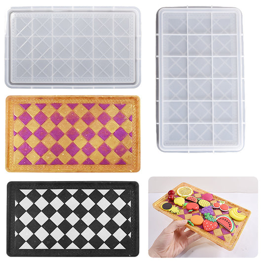 Rectangular Chessboard Tray Resin Mold
