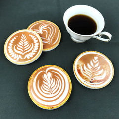 4pcs Coffee Pull Shape Resin Coaster Mold