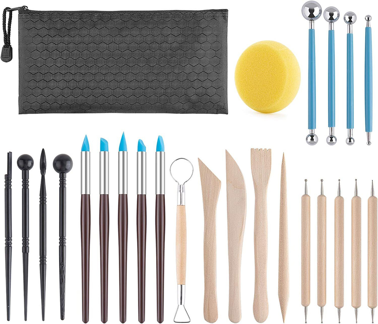 Resin Pick Bubble Trimming Tools Pottery Clay Sculpting Tools Set with Carrying Case Bag for Beginners