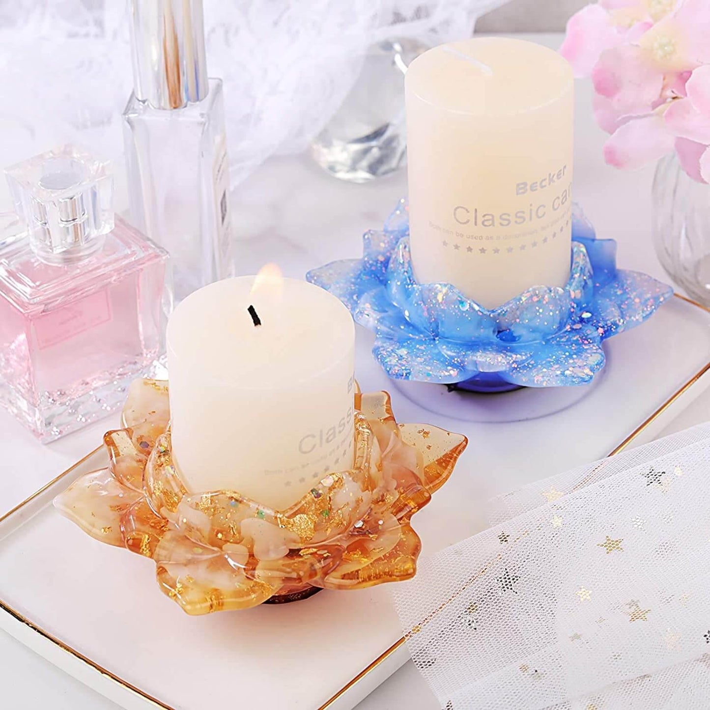 IntoResin Lotus Candles Holders Resin Molds, Silicone Molds for Resin Casting - IntoResin