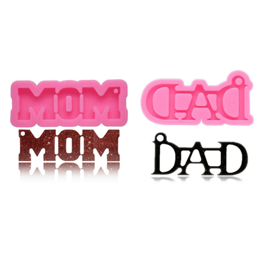 "MOM""DAD" Keychain Silicone Resin Molds - IntoResin