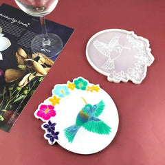 Hummingbird Flower Coaster Mould(2pcs) - IntoResin