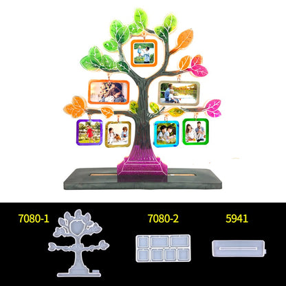 Family Tree Picture Frame Stand Silicone Resin Molds