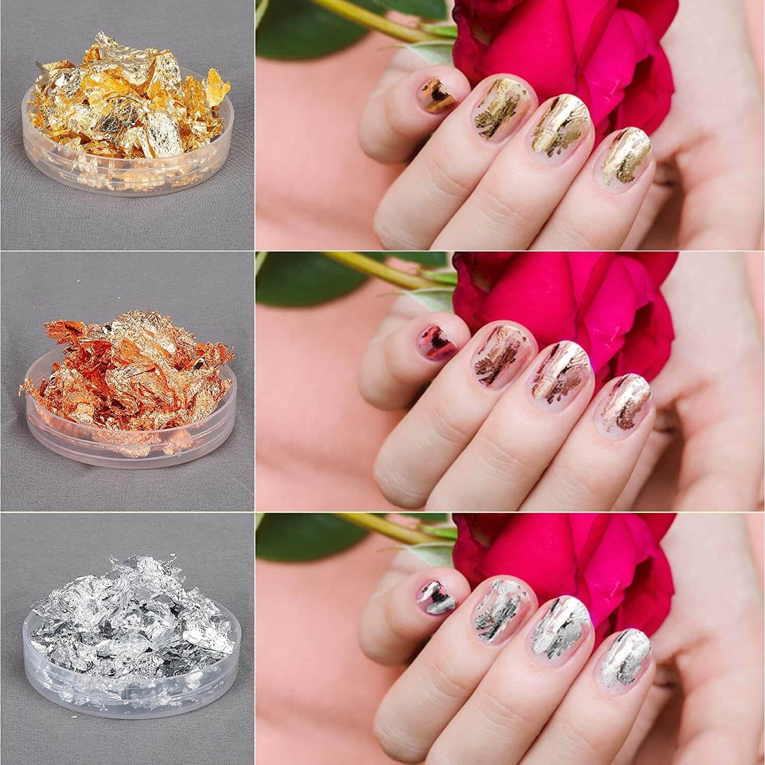 Didiseaon 6 Resin Crafts Nail Decorations for Nail Art Resin  Gold Flakes Gold Flakes for Nails Nail Flakes foil for Nails Art Design  Nail Gold foil Resin Flakes Bottled Resin Sheet