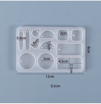 12-Cavity Earring Pendant Silicone Mold
