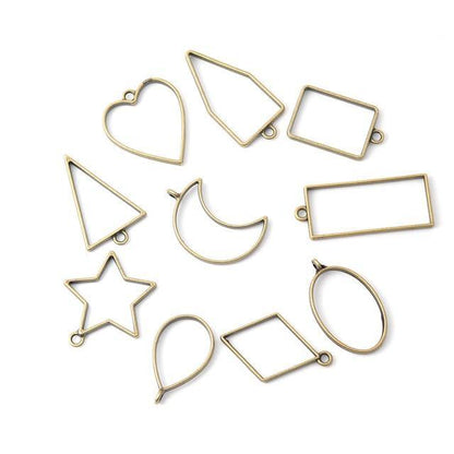 IntoResin Bezel Resin Craft, 10Pcs Blank Frame Charms for DIY Earrings Necklace Jewelry Making - IntoResin