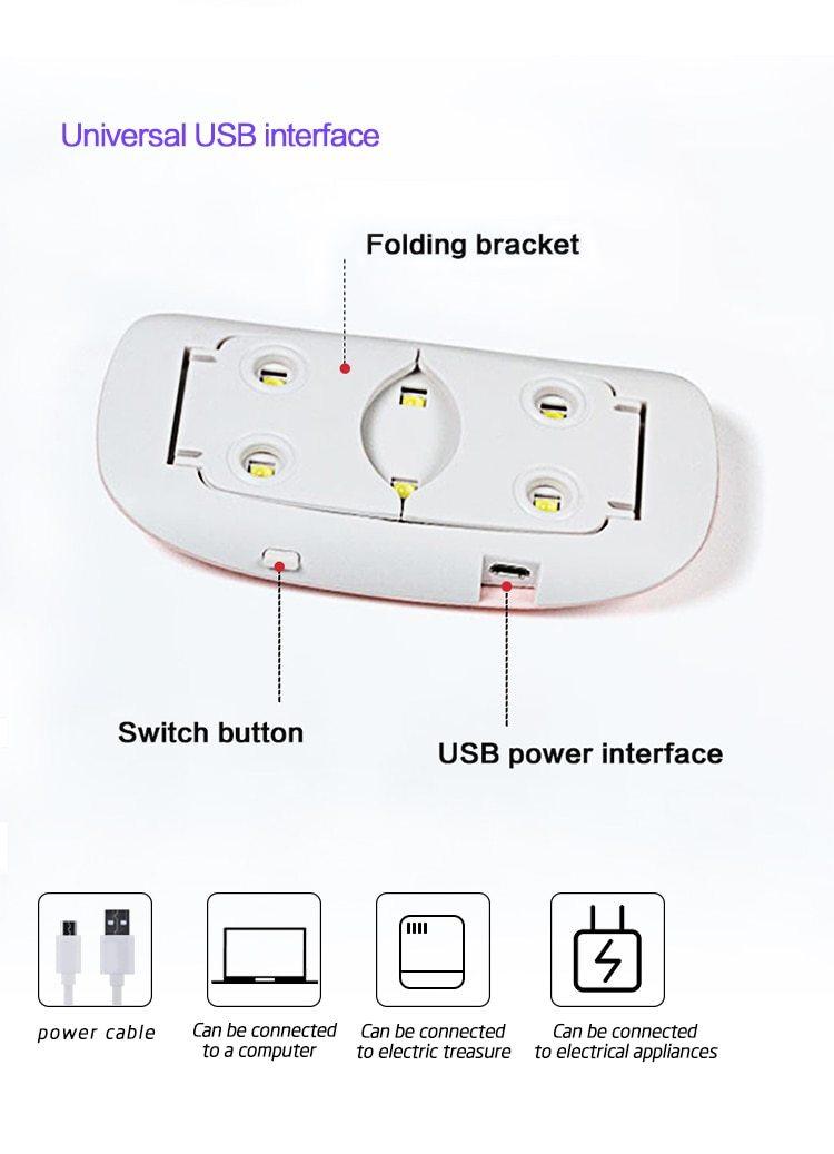 Mini 6W Portable 6 LED UV Lamp with USB Cable - IntoResin