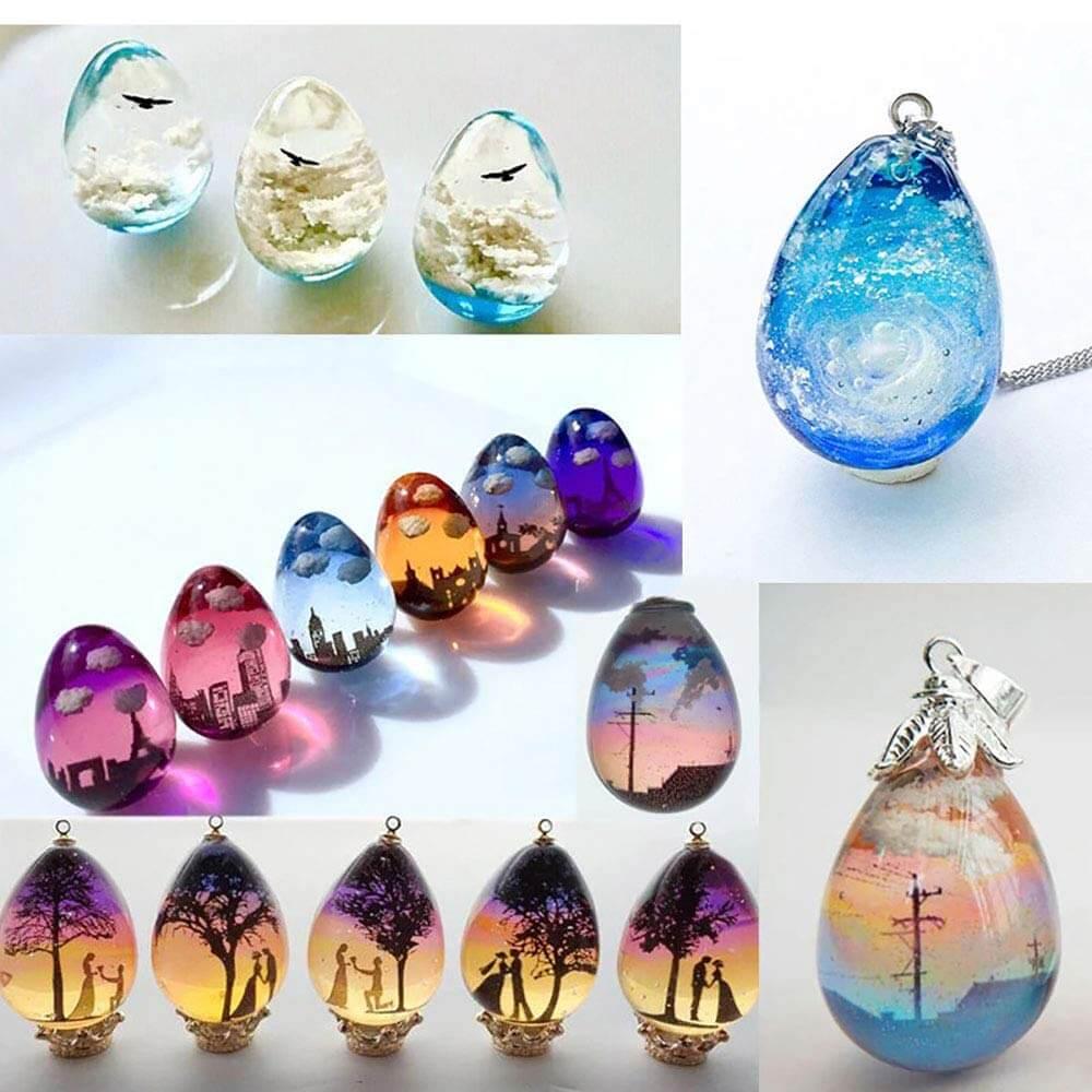 Egg Resin Mold Transparent 3D Egg Silicone Mold Pendant Resin Epoxy Molds  Jewelry Making Mould Epoxy Pendant Craft DIY Tools