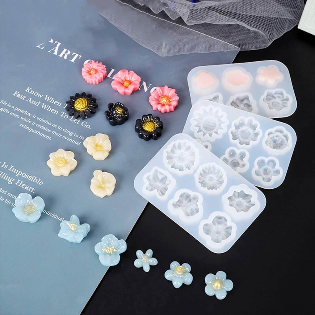 3Pcs Resin Flower Mold, Soft Silicone for Resin Casting