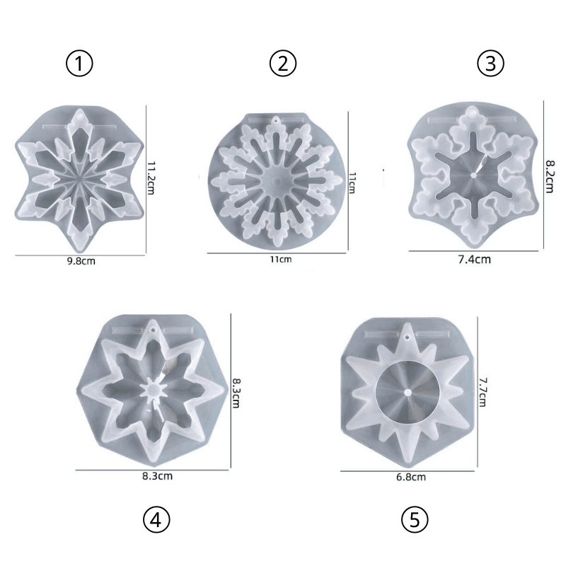 5Pcs Snowflake Octagonal Shape Resin Molds - IntoResin