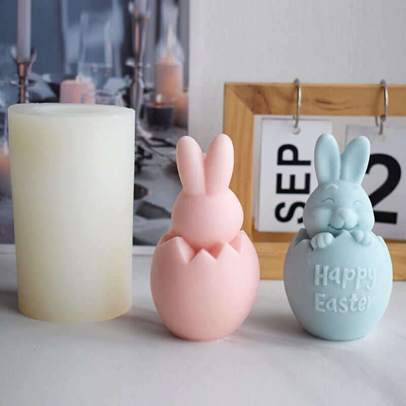 3D Easter Bunny Rabbit Candle Mould Silicone Molds DIY Handmade Resin Craft  Mold