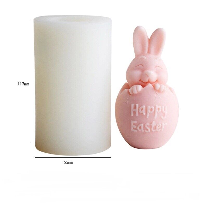 Bunny Silicone Mold 3D Easter Rabbit Wax Candle Making Molds Resin Crafting Mold