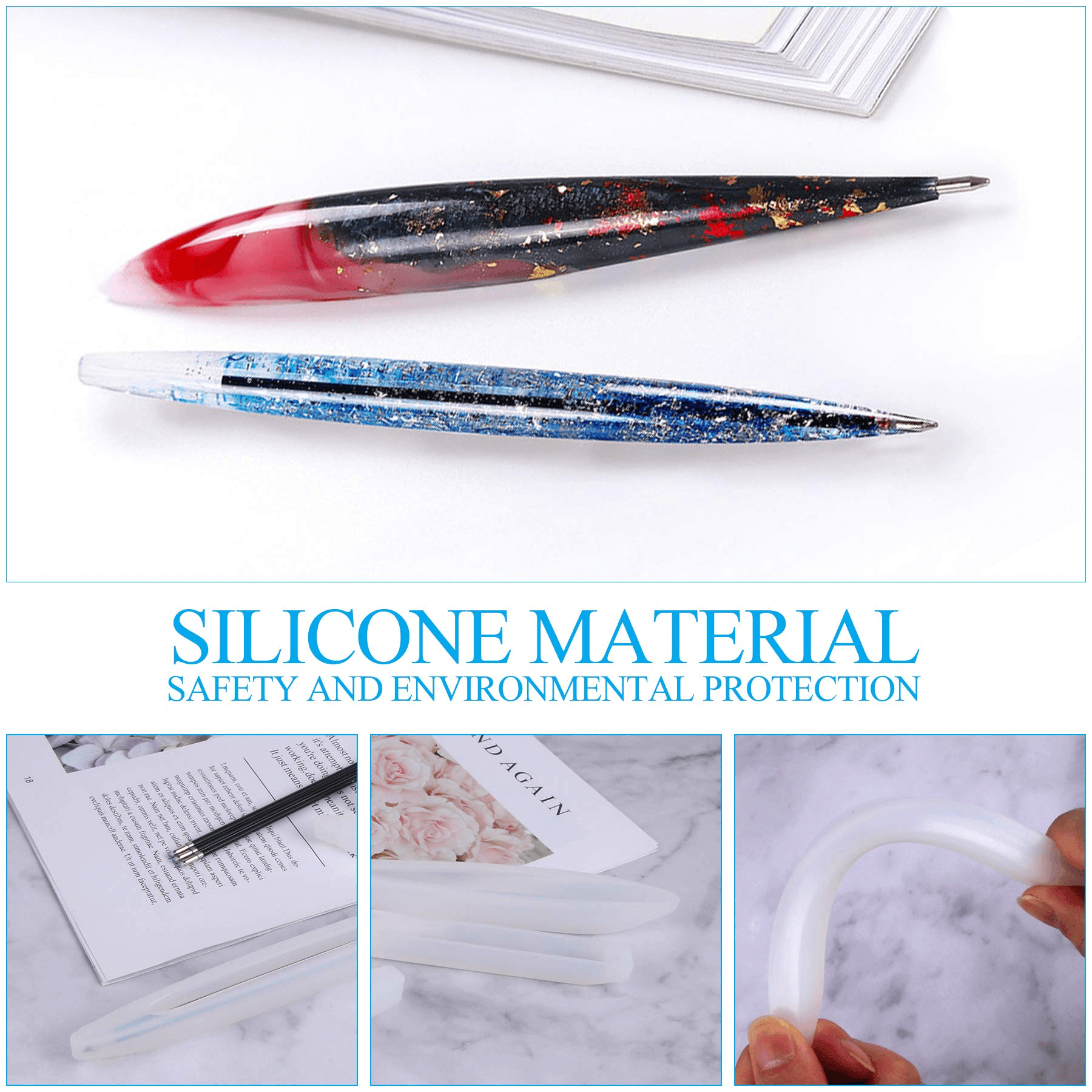 3Pcs Resin Pen Mold, Soft Silicone for Resin Casting – IntoResin