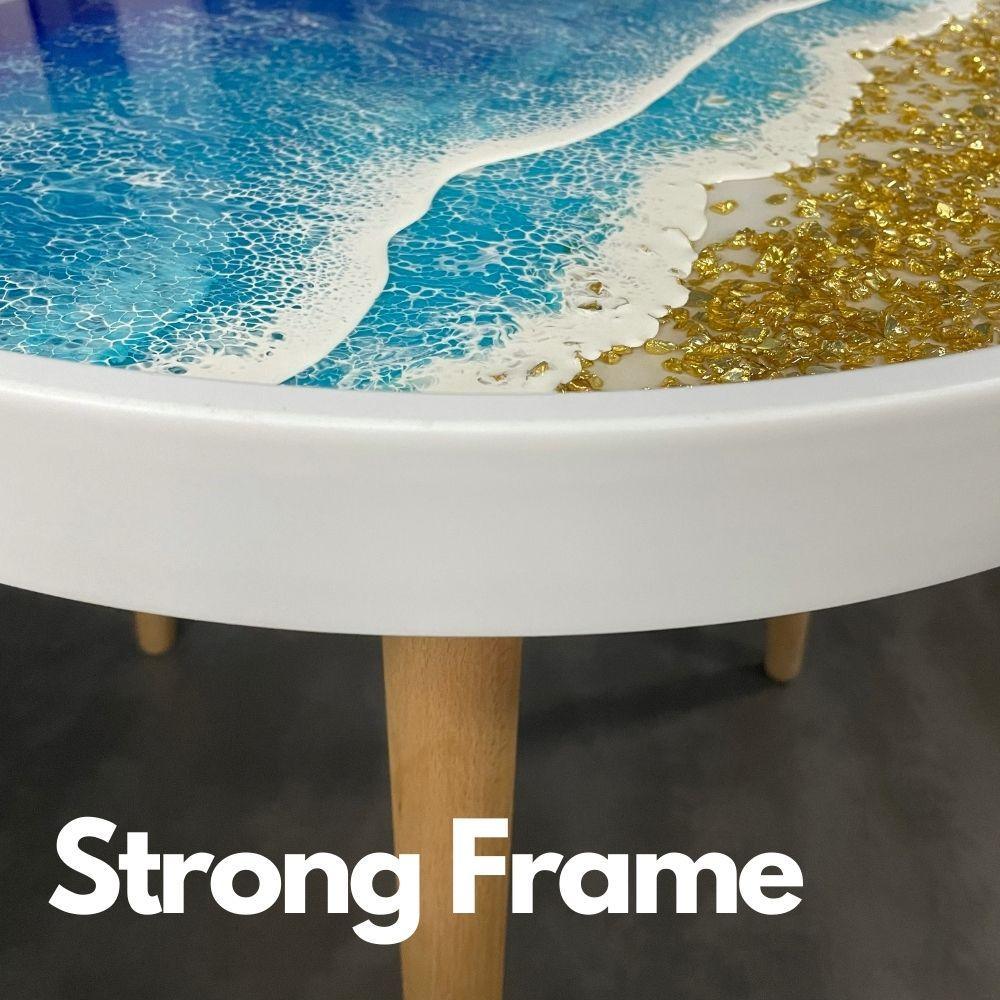 19" Epoxy Ocean Table with Unique Artistic Design - IntoResin